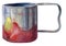 Watercolor metal mug with red and yellow reflection