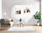 Watercolor of Minimal Scandinavian living room canvas mock up