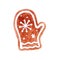 Watercolor mitten gingerbread cookie