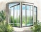 Watercolor of Modern Aluminum Windows and Doors for Home Exteriors