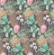 watercolor modern boho pattern with tropical dried flowers