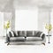 Watercolor of Modern chic living room with gray