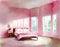 Watercolor of modern pink home interior design bedroom