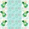 Watercolor mojito lime ice mint strawberry cocktail template frame pattern