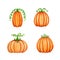 Watercolor monster pumpkin for Halloween and Harvest fest