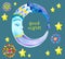 Watercolor Moon for children design