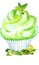 Watercolor muffin lime A