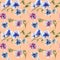 Watercolor multicolored orchids of different varieties seamless pattern