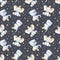 Watercolor multidirectional seamless pattern with cute baby elephants crown and stars