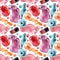 Watercolor nail polish seamless pattern