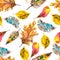 Watercolor natural seamless pattern