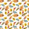 Watercolor natural seamless pattern