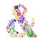 Watercolor nature vector ampersand with flowers, berries and plants (multicolored).