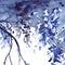 Watercolor navy blue foliage abstract texture background