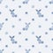 Watercolor navy blue rabbit silhouette seamless pattern on white background