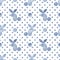 Watercolor navy blue rabbit silhouette seamless pattern on white background