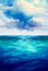 watercolor ocean calm water surface, ai generation