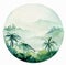 Watercolor ocean surf beach, adventure, bike and motorollier, fun holiday activity, tropical travel illustration. Island