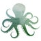 Watercolor Octopus blue green purple illustration