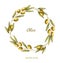Watercolor olive branch wreath