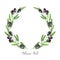 Watercolor olive branch wreath