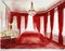 Watercolor of Opulent red bedroom