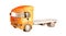 Watercolor orange flatbed on white background isolated