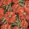 Watercolor orange gazania flowers. Floral botanical flower. Seamless background pattern.