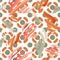 Watercolor orange gazania flowers. Floral botanical flower. Seamless background pattern.