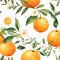 Watercolor Orange Seamless Pattern Vibrant Banner Wallpaper