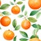 Watercolor Orange Seamless Pattern Vibrant Banner Wallpaper