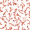 Watercolor oriental pattern with red koi carps.