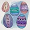 Watercolor ornamental Easter eggs set