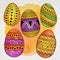 Watercolor ornamental Easter eggs set