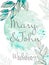 Watercolor outline leaves elegant wedding invitation template