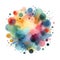 watercolor paint colorful paint spot on white background