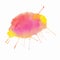 Watercolor paint splashes yellow red magenta orange spot blot