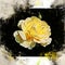 Watercolor painted beautiful stylized yellow rose