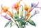 Watercolor painting of Angel\\\'s trumpet flower. Ai-Generated