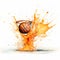 Watercolor Painting Of Basketball Rebound With Realistic Splash