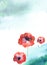 Watercolor painting. A bouquet of flowers of red poppies, rose, peony  wildflowers abstract spot, blot. blue, turquoise,  spot. Wa