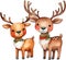 Watercolor painting of cute reindeer with a Christmas theme. Ai-generated.