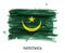 Watercolor painting design flag of Mauritania . Vector