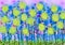 Watercolor painting of a field of dandelions, flower illustration, handpainted floral image