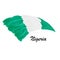 Watercolor painting flag of Nigeria. Brush stroke illustration