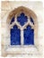 Watercolor painting of an old cathedral window