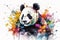 Watercolor painting of a panda on a white background. Wildlife Animals. Illustration, generative AI