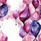 Watercolor painting of purple and pink diamonds with organic and flowing forms (tiled)