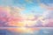 Watercolor painting realistic Stunning colorful sky at sunrise or sunset.