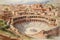 Watercolor painting of the Roman Theater of Merida in Badajoz.